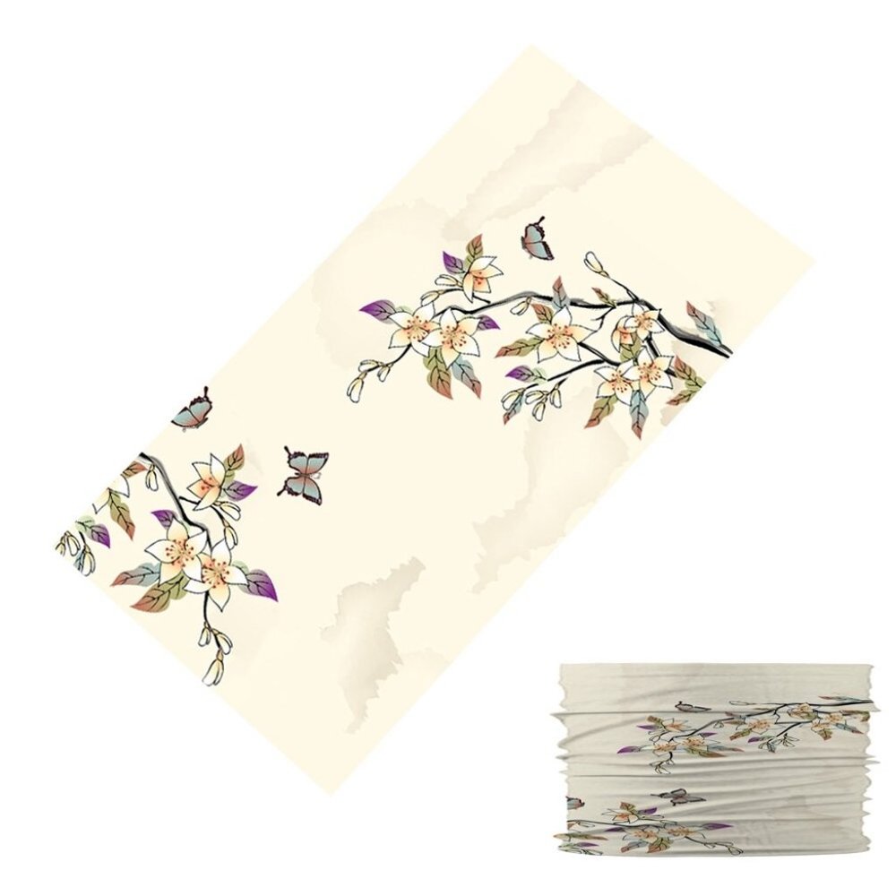 🎁 Multifunction Face Mask Gaiter Ivory Floral